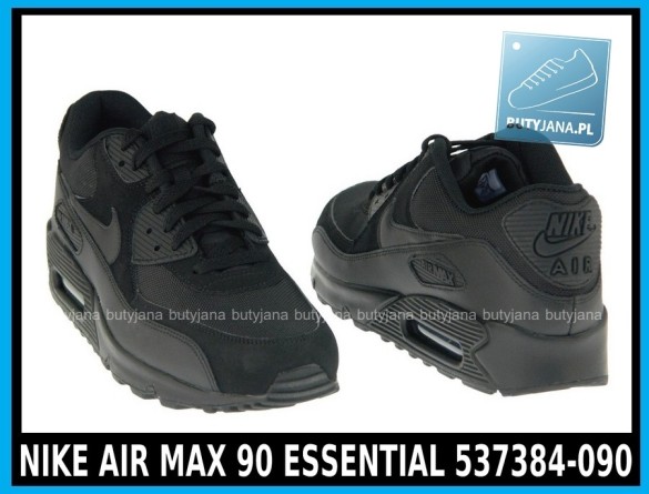 Czarne NIKE AIR MAX 90 ESSENTIAL 537384-090 - BLACK – BLACK - cena 379,99 zł sklep internetowy 3